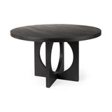 Liesl 54.L x 54.0W x 30.0H Black Wood W/ Circular Top Dining Table from Mercana - Luna Furniture