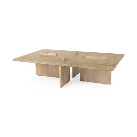 Aida 56 x 34 Rectangular Light Brown Wood Coffee Table from Mercana - Luna Furniture