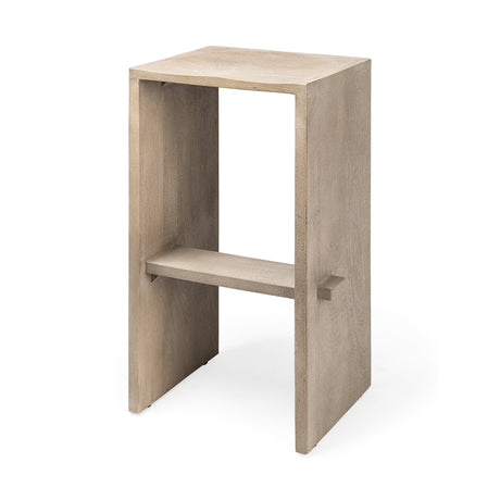Aida 30" Seat Height Light Gray Wood Bar Stool from Mercana - Luna Furniture