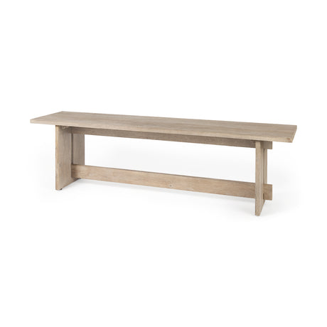 Aida 18H Light Gray Wood Dining Bench from Mercana - Luna Furniture