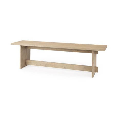 Aida 18H Light Brown Wood Dining Bench from Mercana - Luna Furniture