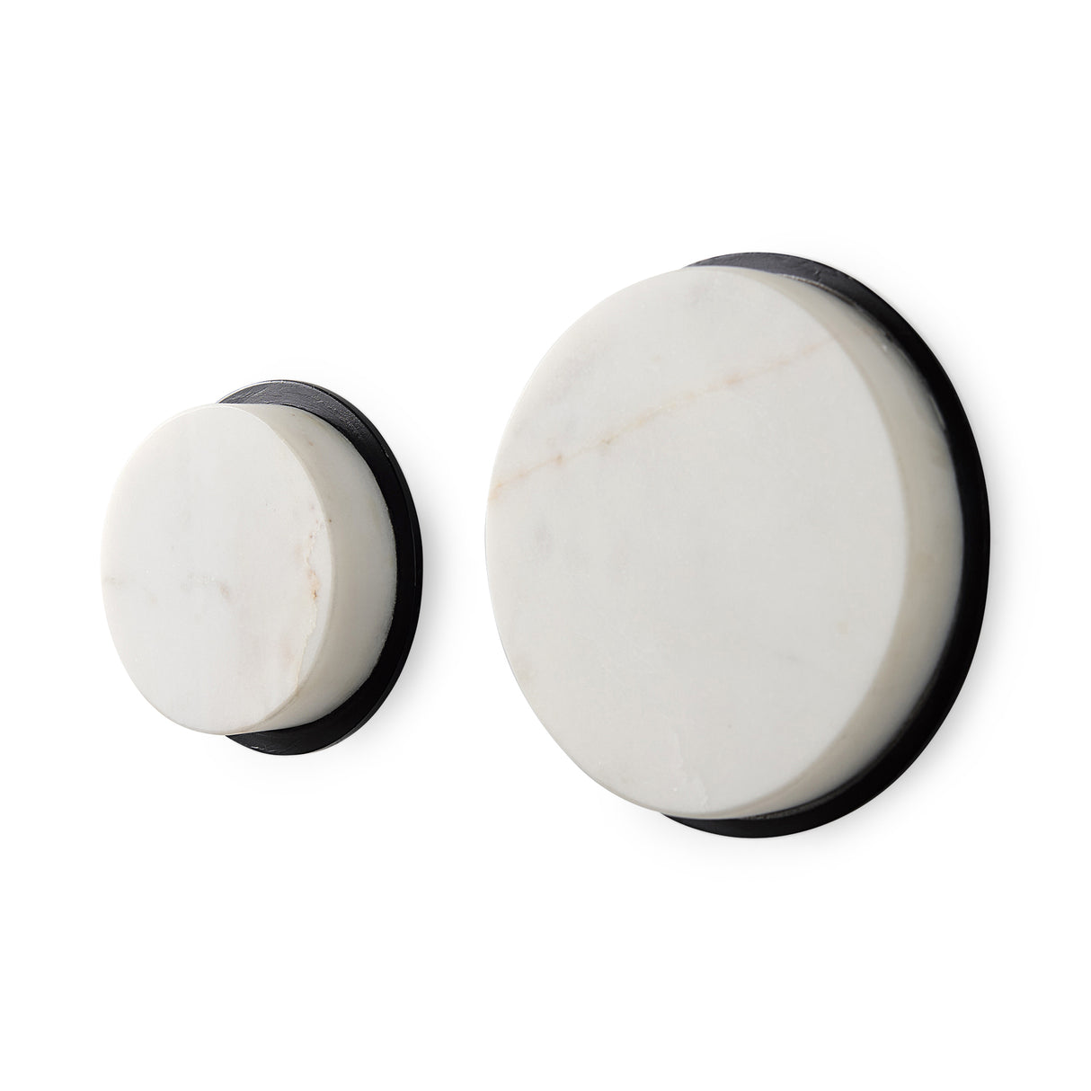 Sophia 5.0 L x 5.0 W x 3.0 H White Marble Set of 2 Wall Hooks from Mercana - Luna Furniture