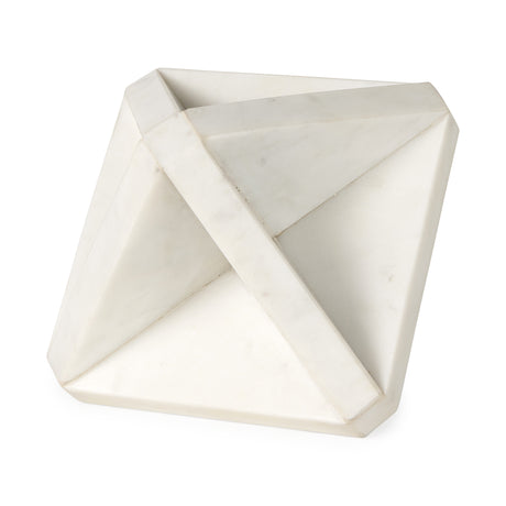 Sophia 5.5 L x 5.5 W x 8.5 H White Marble Decor Stand from Mercana - Luna Furniture