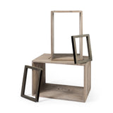 Simul (Set of 2) Light Brown Wood Modular Shelving Unit from Mercana - Luna Furniture