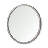 Gambit 46" Round Gray Wash Wood Frame Wall Mirror from Mercana - Luna Furniture