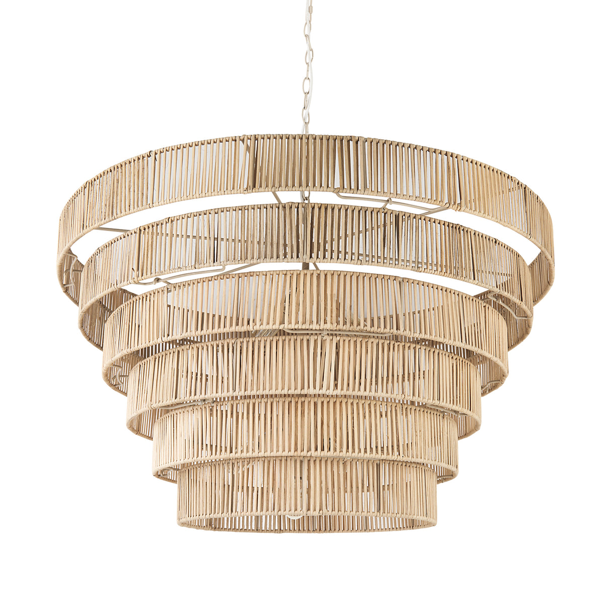 Marimba 40 L x 40 W x 24 H Natural Cane 6 Tier Chandelier from Mercana - Luna Furniture