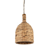 Campanile 16.0L x 16.0W x 27.0H Brown Whicker Pendant Light from Mercana - Luna Furniture