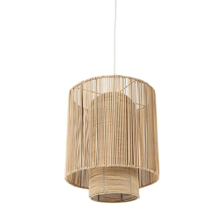 Aviario 14.2 L x 14.2 W x 14.2 H Natural Cane Cylindrical Pendant Light from Mercana - Luna Furniture