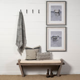 Elaine I 58L x 14.75W x 20H Brown Wood Upholstered Cream Seat Entryway Bench from Mercana - Luna Furniture