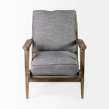 Olympus V Castlerock Grey Fabric Wrapped Brown Wooden Frame Accent Chair from Mercana - Luna Furniture