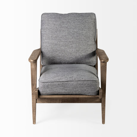 Olympus V Castlerock Grey Fabric Wrapped Brown Wooden Frame Accent Chair from Mercana - Luna Furniture