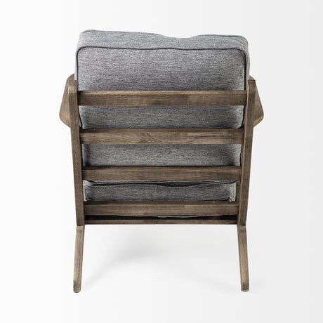Olympus V Castlerock Grey Fabric Wrapped Brown Wooden Frame Accent Chair from Mercana - Luna Furniture