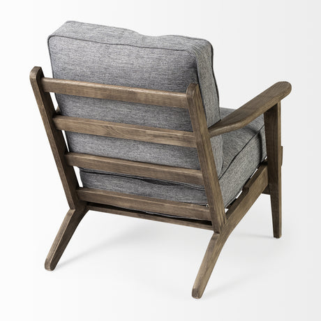 Olympus V Castlerock Grey Fabric Wrapped Brown Wooden Frame Accent Chair from Mercana - Luna Furniture