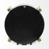 Agar Black Metal Round Table Clock from Mercana - Luna Furniture