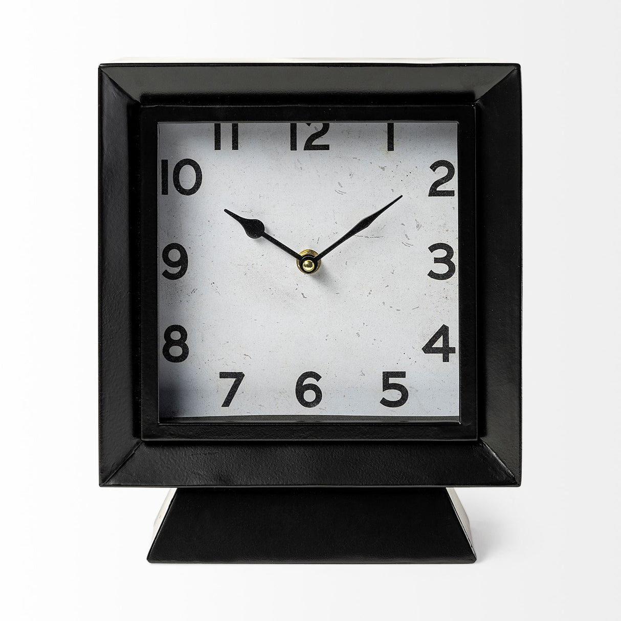 Ralph I Black Metal Square Table Clock from Mercana - Luna Furniture