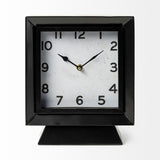 Ralph I Black Metal Square Table Clock from Mercana - Luna Furniture