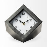 Ralph II Black Metal Cube Table Clock from Mercana - Luna Furniture