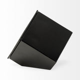 Ralph II Black Metal Cube Table Clock from Mercana - Luna Furniture