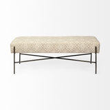 Avery II 55L x 17W Off White Upholstered Seat With Metal Base Accent Bench from Mercana - Luna Furniture