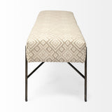 Avery II 55L x 17W Off White Upholstered Seat With Metal Base Accent Bench from Mercana - Luna Furniture