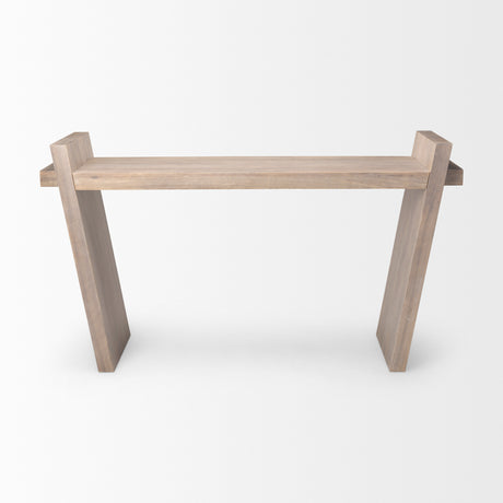 Elaine III 60L x 16W Brown Wood Angled Leg Console Table from Mercana - Luna Furniture