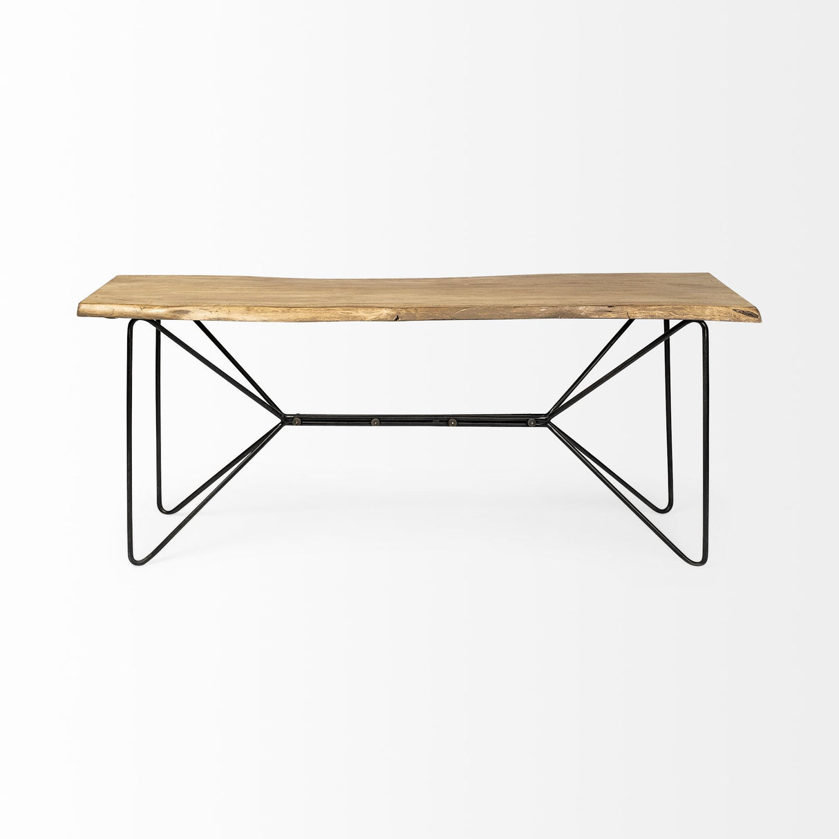 Papillion I 66L x 16W Blonde Wood and Iron Console Table from Mercana - Luna Furniture