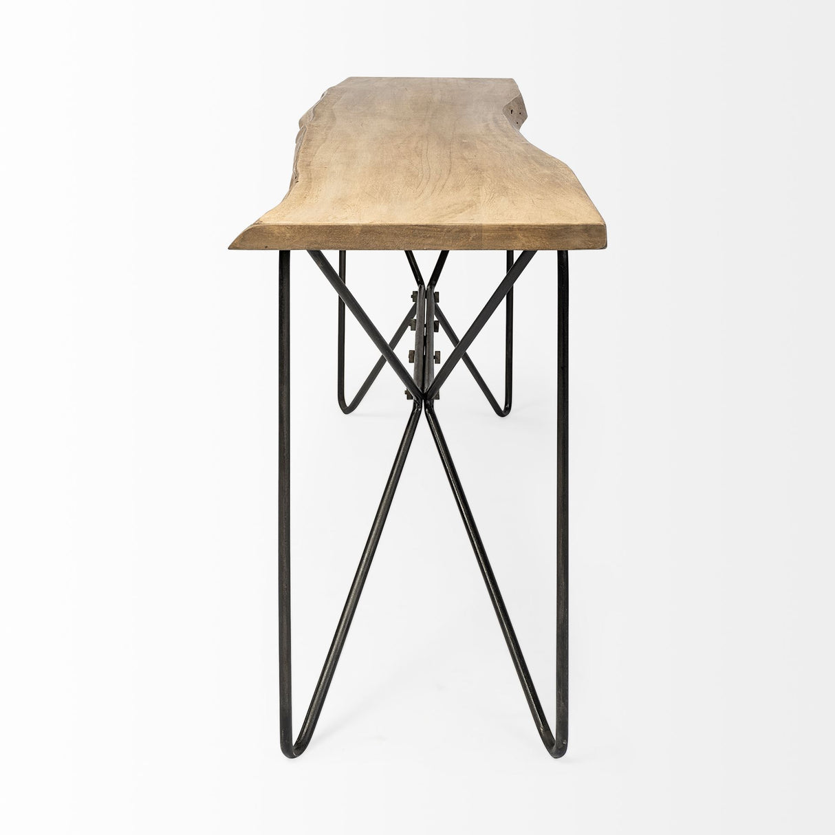 Papillion I 66L x 16W Blonde Wood and Iron Console Table from Mercana - Luna Furniture