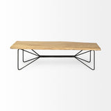 Papillion III 66L x 16W Blonde Wood And Iron Dining Bench from Mercana - Luna Furniture