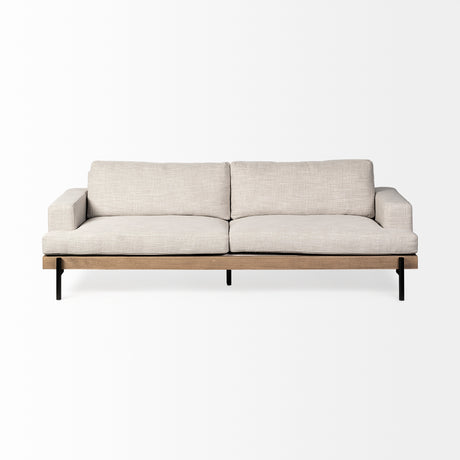 Colburne II 95" Beige Upholstered Three Seater Sofa from Mercana - Luna Furniture