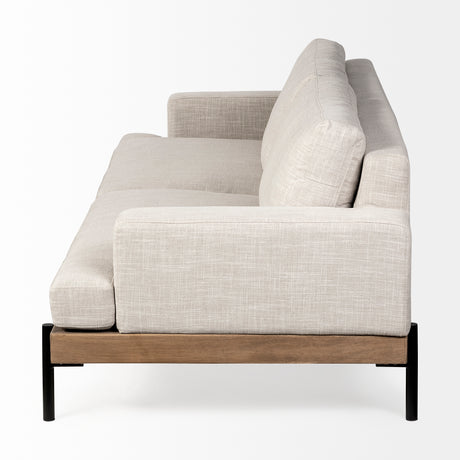 Colburne II 95" Beige Upholstered Three Seater Sofa from Mercana - Luna Furniture