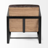 Stamford Black Genuine Leather Seat w/ Wood Back, Metal Frame Accent Chair from Mercana - Luna Furniture