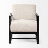 Stamford Light Beige Upholstered Seat w/ Wood Back, Metal Frame Accent Chair from Mercana - Luna Furniture