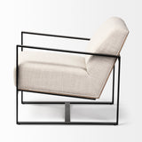 Stamford Light Beige Upholstered Seat w/ Wood Back, Metal Frame Accent Chair from Mercana - Luna Furniture
