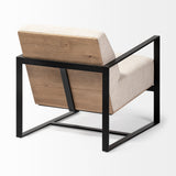 Stamford Light Beige Upholstered Seat w/ Wood Back, Metal Frame Accent Chair from Mercana - Luna Furniture