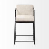 Stamford 36" Total Height Light Beige Upholstered Seat w/ Wood Back, Metal Frame Counter Stool from Mercana - Luna Furniture