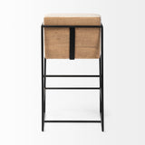Stamford 36" Total Height Light Beige Upholstered Seat w/ Wood Back, Metal Frame Counter Stool from Mercana - Luna Furniture