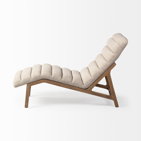 Pierre Beige Fabric Upholstered Armless Chaise Lounge Chair from Mercana - Luna Furniture