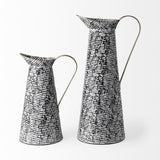 Colette Small Black/White Patterned Vase from Mercana - Luna Furniture