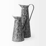 Colette Large Black/White Patterned Vase from Mercana - Luna Furniture
