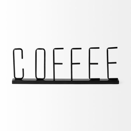 Coffee 15L x 1W Black Metal Sign from Mercana - Luna Furniture