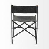 Direttore Black Iron Frame Black Leather Dining Chair from Mercana - Luna Furniture