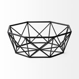 Davy 17L x 17W Black Metal Large Hexagonal Bowl from Mercana - Luna Furniture