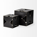 Darren (Small) 6L x 6W Black Metal Decorative Cube from Mercana - Luna Furniture