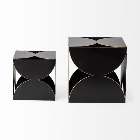 Darren (Large) 8L x 8W Black Metal Decorative Cube from Mercana - Luna Furniture