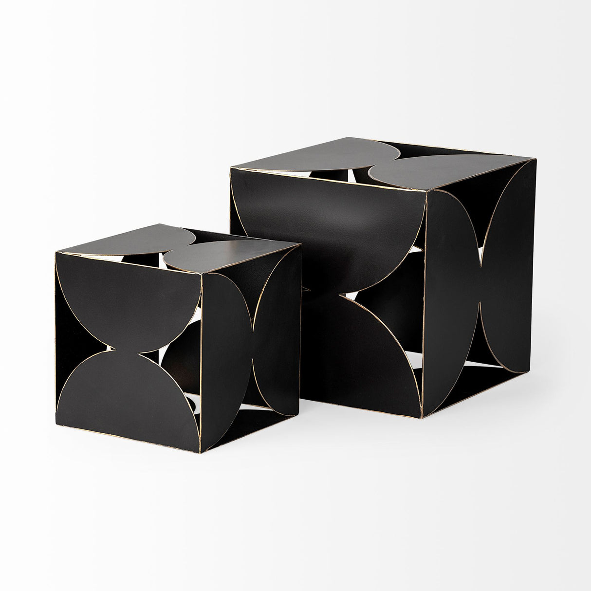 Darren (Large) 8L x 8W Black Metal Decorative Cube from Mercana - Luna Furniture
