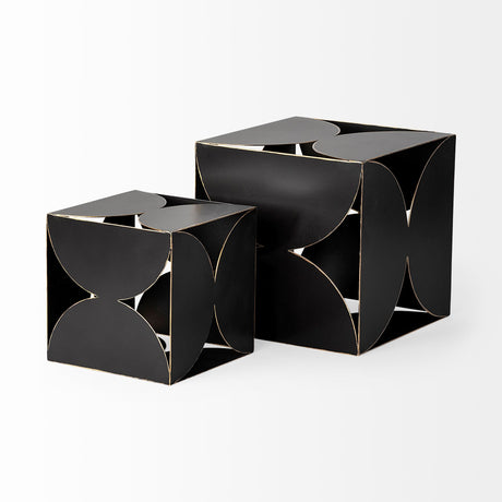 Darren (Large) 8L x 8W Black Metal Decorative Cube from Mercana - Luna Furniture