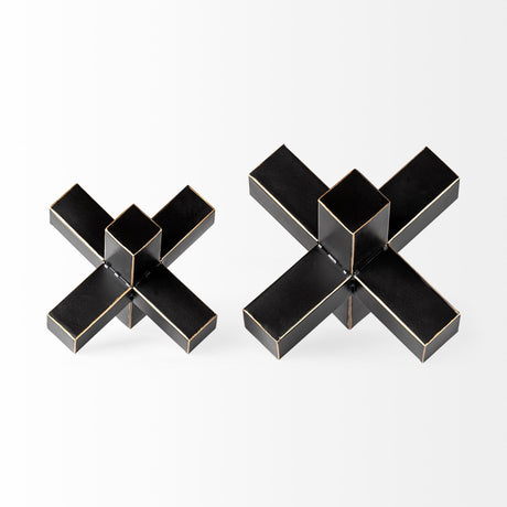 Abel (Large) 9L x 9W Black Metal Jack W/ Gold Accents from Mercana - Luna Furniture