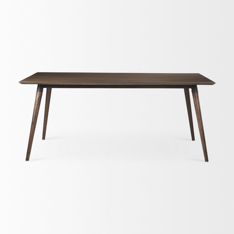 Nicholas II 72x39 Brown Solid Wood Top Metal/Wood Leg Dining Table from Mercana - Luna Furniture