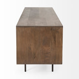 Grace I Two-Toned Brown Solid Wood TV Stand Media Console with Slated Doors, TV up to 82" from Mercana - Luna Furniture