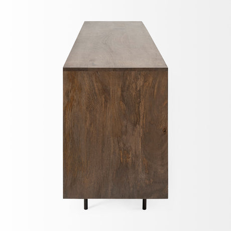 Grace 70Wx18.5Lx31.25H Two-Tone Brown Solid Wood 6 Drawer Sideboard from Mercana - Luna Furniture